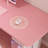 Pink height-adjustable study desk solid wood-146826050