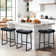 24" Modern Backless Saddle Counter Height Bar Stools With Metal Frame for Kitchen Island