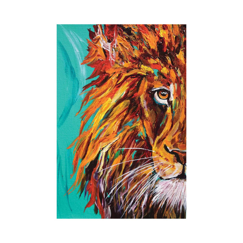 Lion I by Lindsey Dahl - Wrapped Canvas Painting, 20.32 cm H x 30.48 cm W