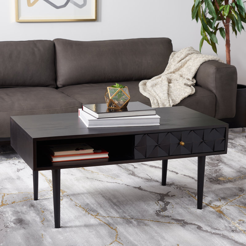 Lilyth Solid Wood Single Coffee Table, Black
