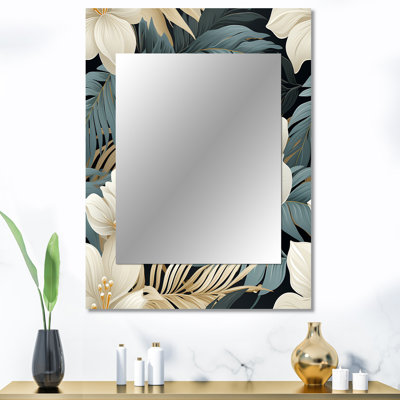 Abygaelle, motif tropical tropical - grand miroir mural tropical, botanique, miroir unique floral, impression d'art en métal