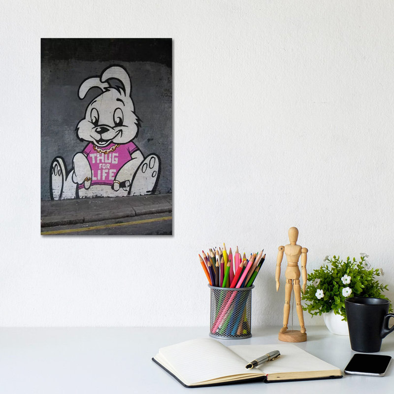 Thug For Life Bunny - Wrapped Canvas Painting