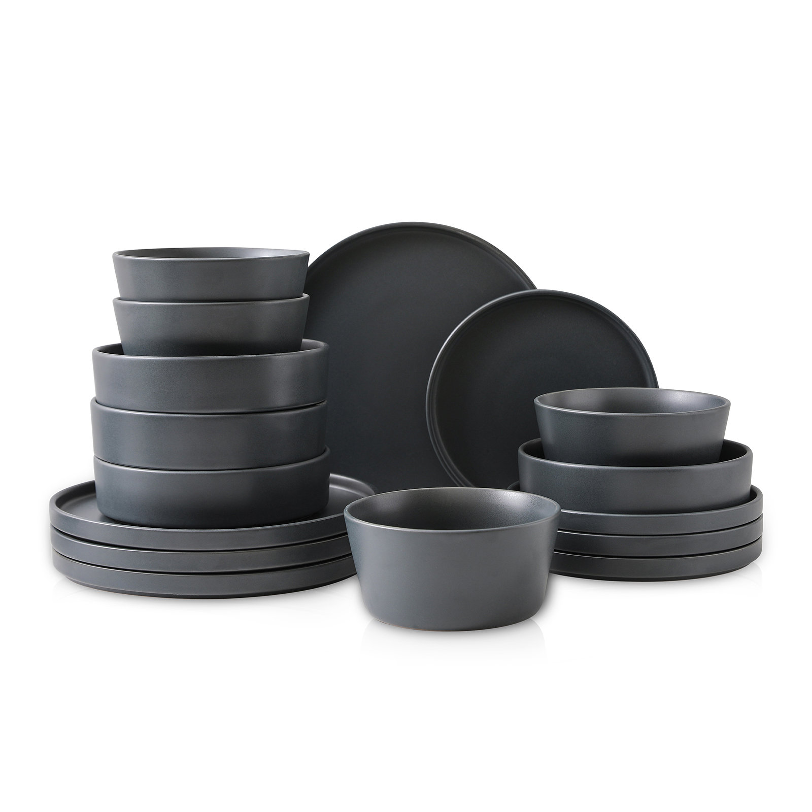 Stone Lain Celina Dinnerware Set Stoneware, Grey, 16