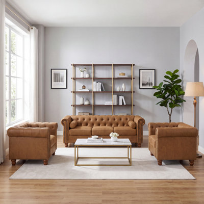Jhosep 3 - Piece Faux Leather Living Room Set