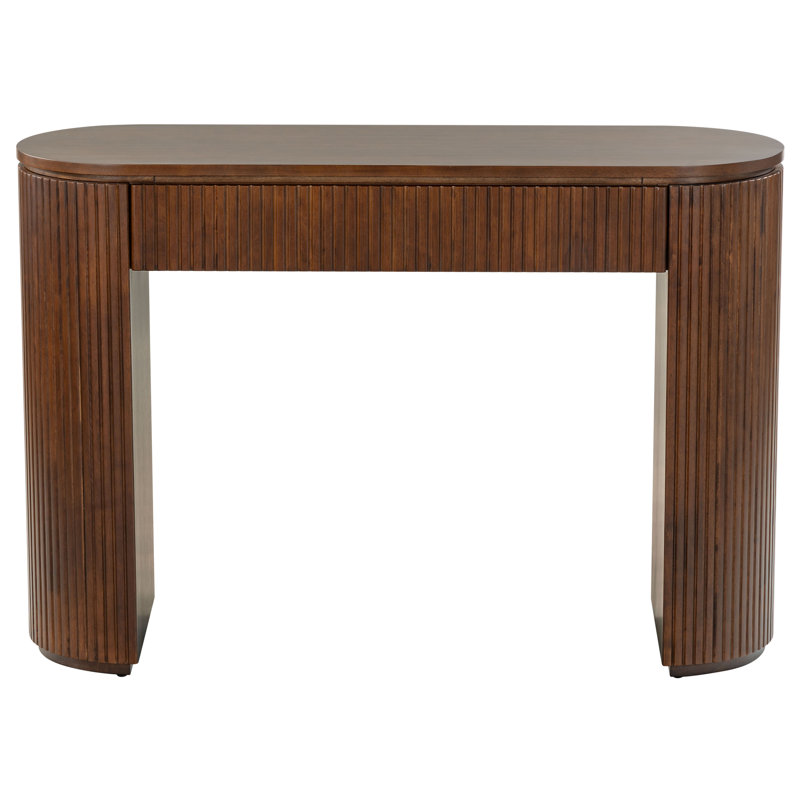 Rikki Fluted 1 Drawer Console, Walnut