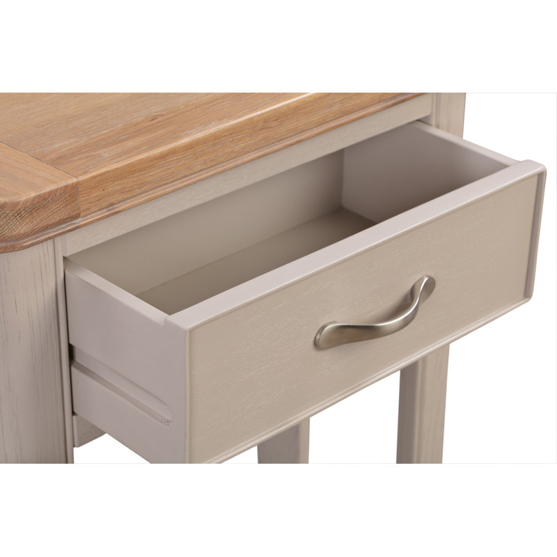 Comfrey 60cm Console Table, Grey, Oak