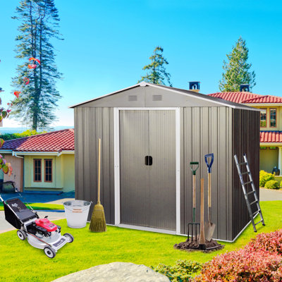 7 ft. W x 5 ft. D Iron Storage Shed