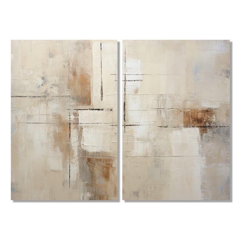 Minimalisme moderne, art zen scandinave moderne II - art mural scandinave beige, Ne s’applique pas, Toile tendue sur cadre