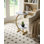 Table d'appoint en forme de C avec rangement à 2 niveaux, plateau rond en bois et structure en métal doré, table de bout moderne pour le salon, la chambre à coucher ou le chevet - blanc