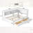  Full Size Wood Daybed with Bookcase and Charging Station - Storage Bed with 2 Drawers - White-401646844