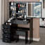 Coiffeuse Raga avec miroir coulissant à DEL, tabouret et rangement spacieux-1157350302