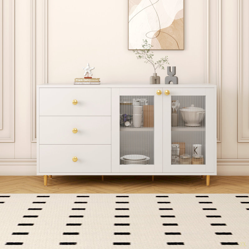 Armoires latérales élégantes et minimalistes: casiers de rangement idéaux pour la salle à manger ou le salon