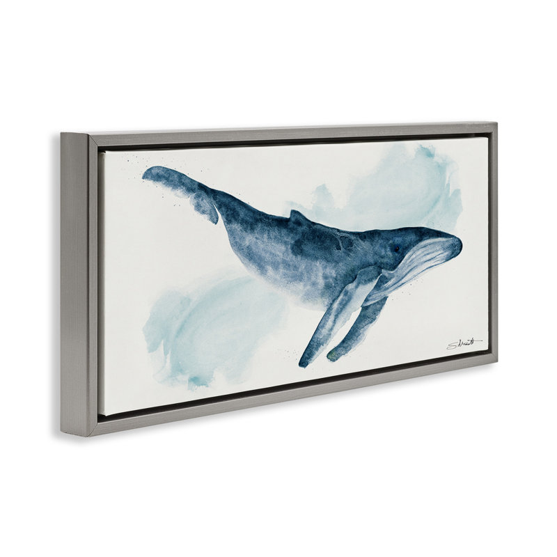 Baleine à  nautique, Cadre flottant gris lustré, H 11 po x l 25 po