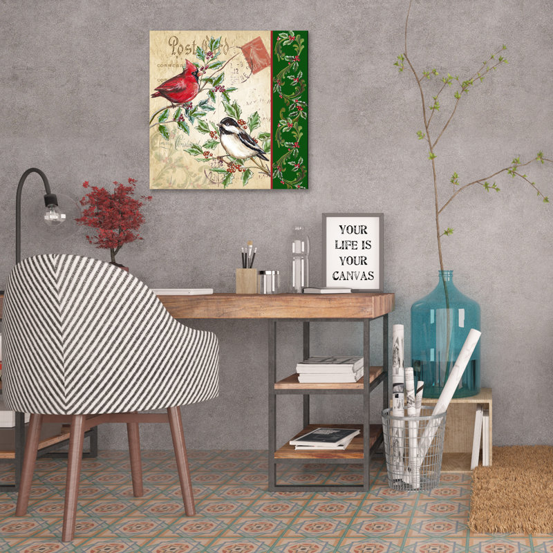 Christmas Birds - No Frame Painting on Canvas, 122 cm H x 122 cm W