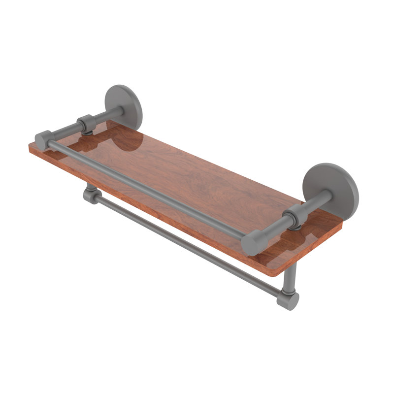 Étagère murale en bois de fer IPE de Dalston, Gris mat, H 5 po x l 16 po x P 5 po
