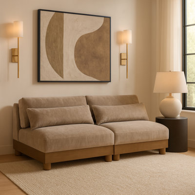 Causeuse modulaire en tissu de chenille 80 po Turin