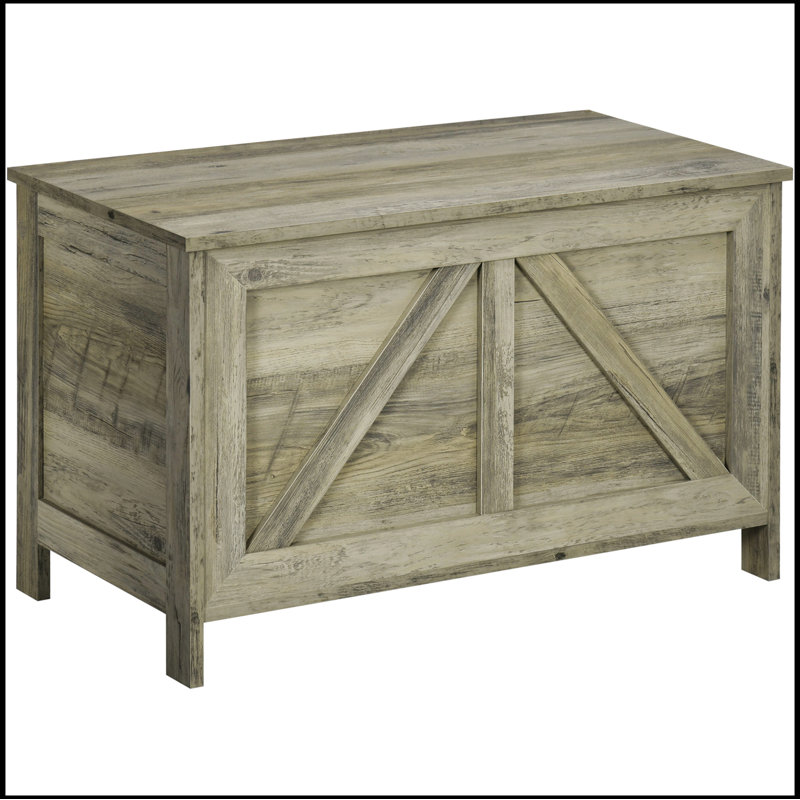 Farmhouse Storage Chest With Lift Top And Safety Hinge For Bedroom, Entryway, And Living Room