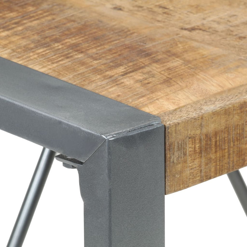 Table de salle à manger 17 étages en bois de manguier, Brun, Gris, H 29,5 po x L 31,5 po x l 31,5 po