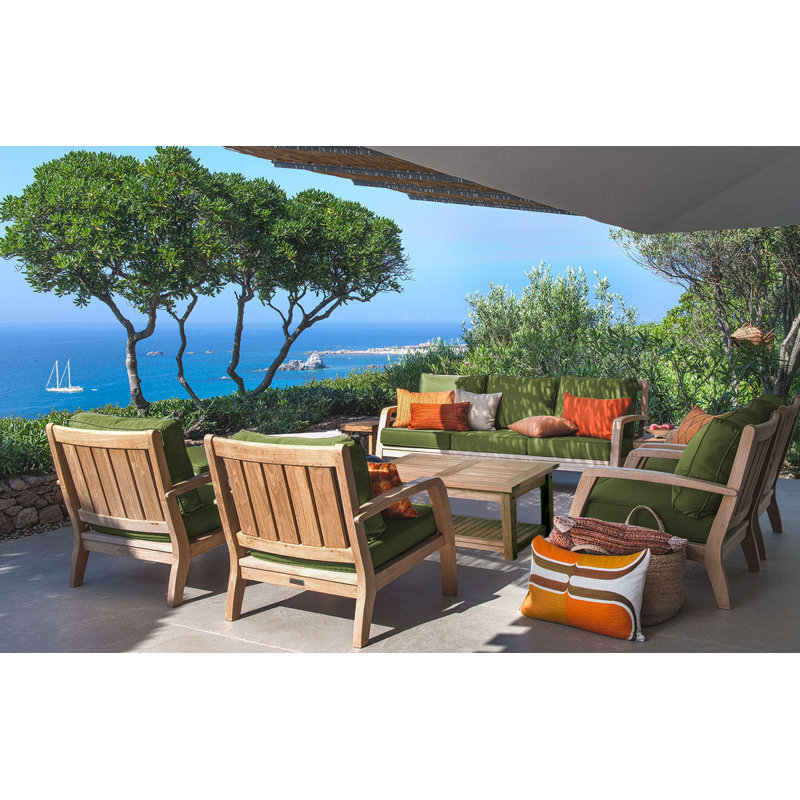 Somerset Deep Seating Outdoor Patio Loveseat, Natural Sunbrella®