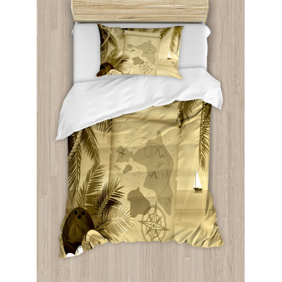Island Coastal Floral Duvet Cover