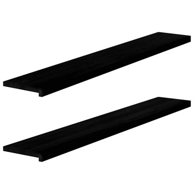 Appuis de fenêtre Vidaxl 2 pièces brun foncé 63,0 x 9,8 x 0,8 po chêne massif