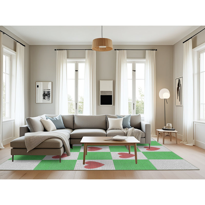 Tapis vert / rouge Antonnia, Rectangle 8 pi x 12 pi