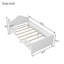 Lit simple pour enfants avec tête de lit, pied de lit et rangement sous le lit, plateforme en bois blanc-45088278-45088279
