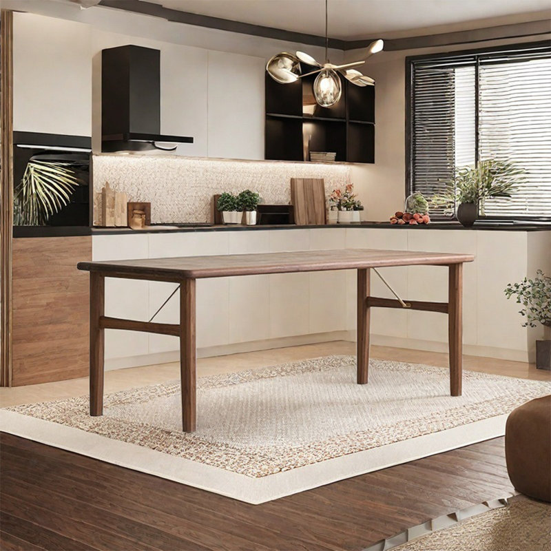 Black walnut dining table home long table, 29.92"H x 70.87"L x 31.5"W