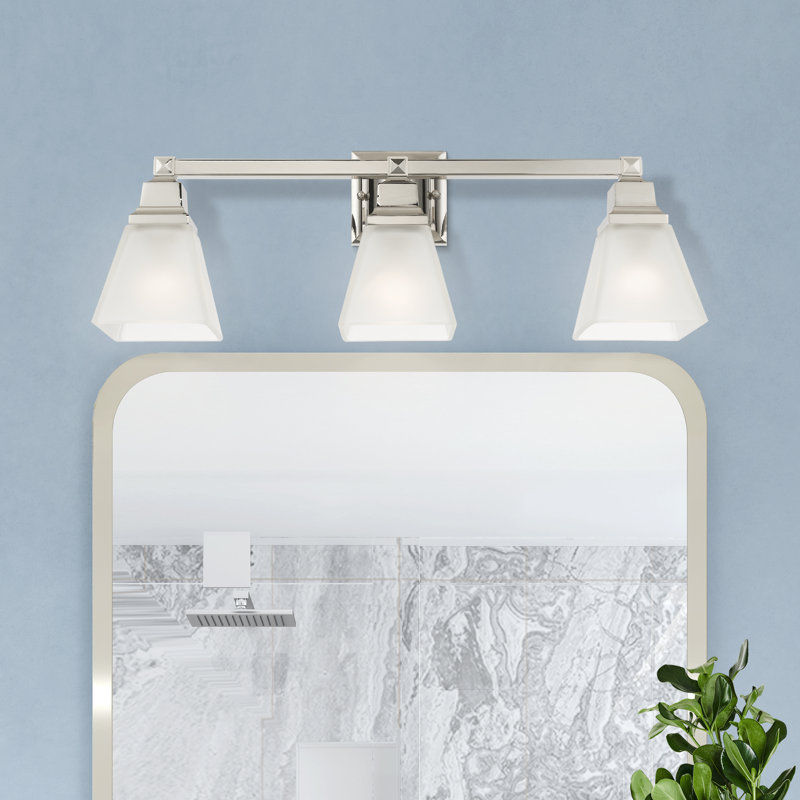 Éclairage de salle de bain à intensité variable 3 lumières Mathias, Nickel poli