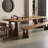 Brown Rectangular Solid Wood Dining Table-450256731