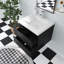 23,6 po X P 19,7 po P x 22,4 po Meuble-lavabo mural simple H noir avec plateau en résine blanche
