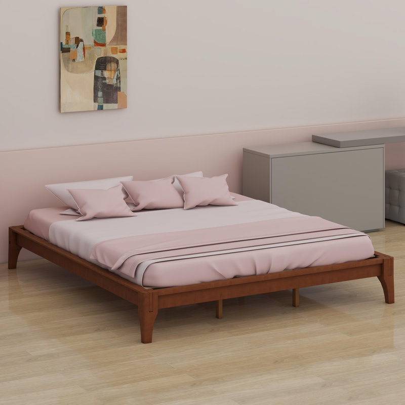 Bamboo Wood Platform Bed Frame, Brown