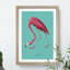 Flamingo in Teal by John Audubon - Framed Print-62801677-62801687