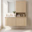 Meuble-lavabo flottant simple 48 po avec armoire supérieure, lavabo en céramique et conception sans poignée-132947839-132947838