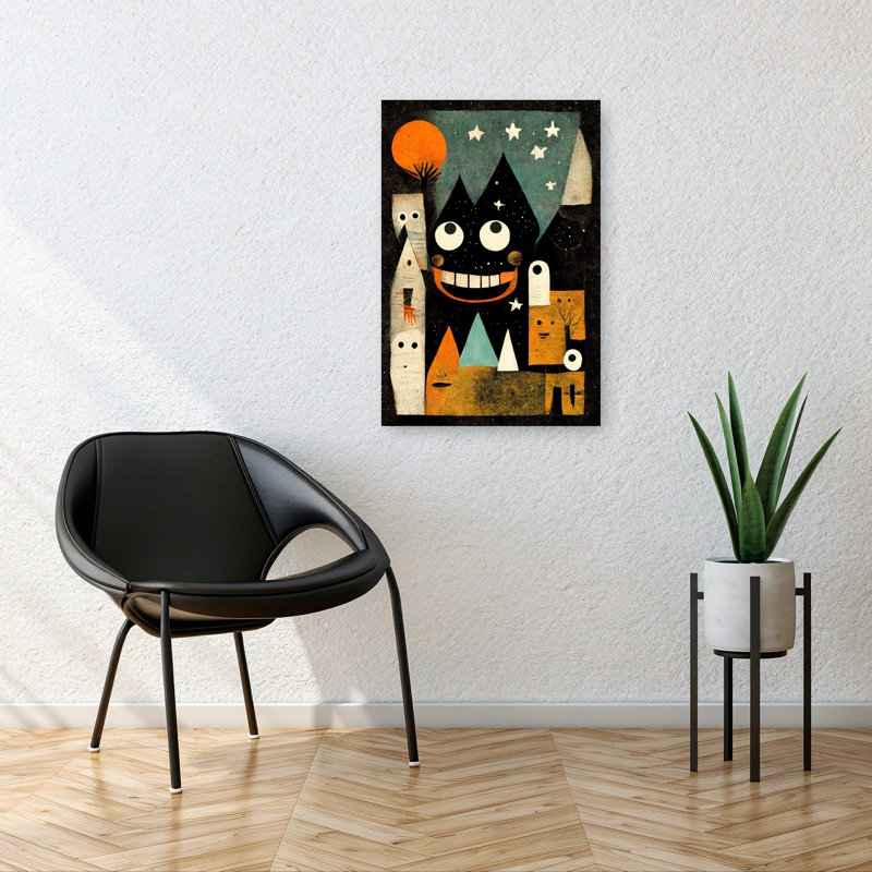 «Whimsical Nightscape Abstract Retro Landscape Nature», reproduction d'art mural, H 36 po x l 24 po