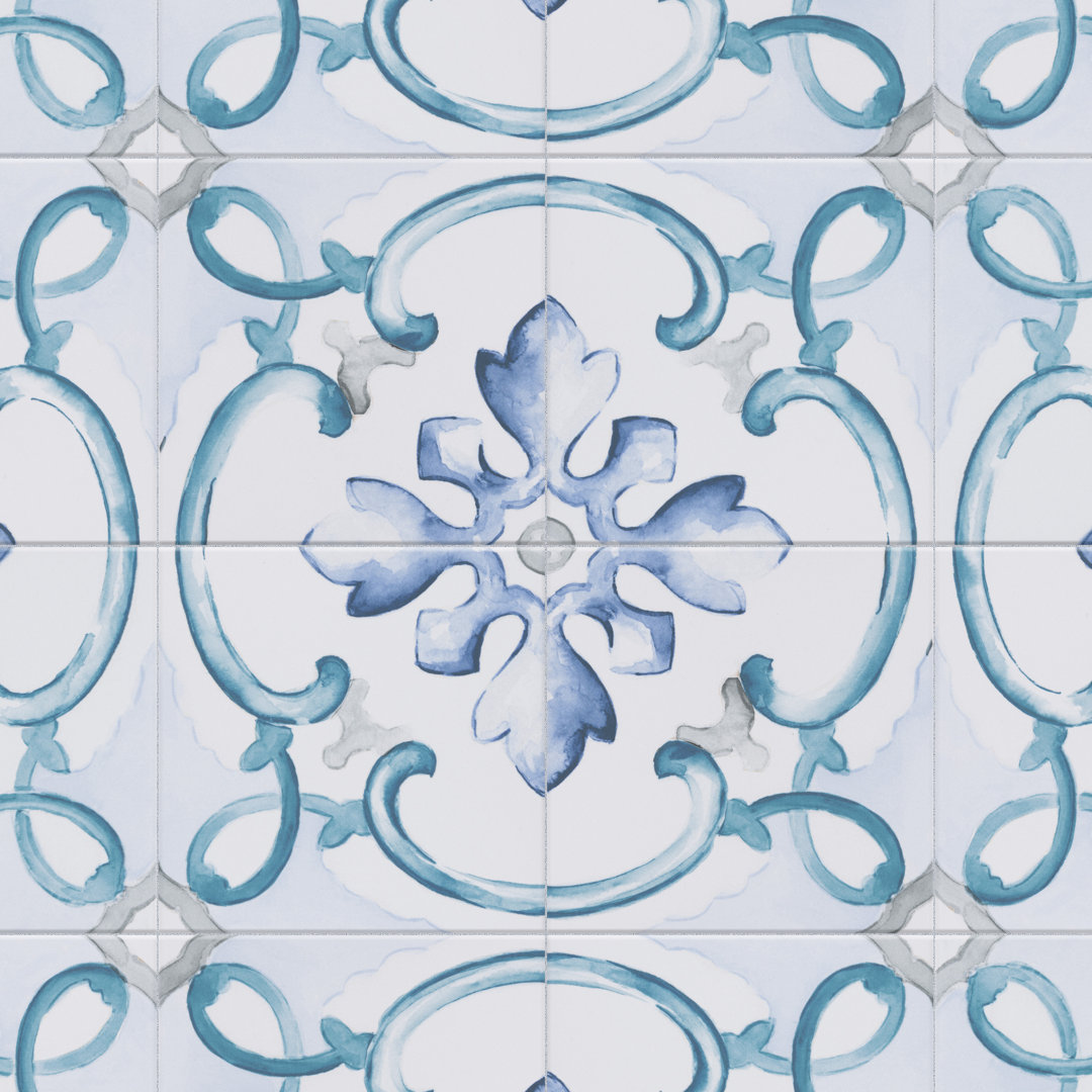 Saint Germain 5.75" x 5.75" Porcelain Singular Wall & Floor Tile (Set of 44) Merola Tile