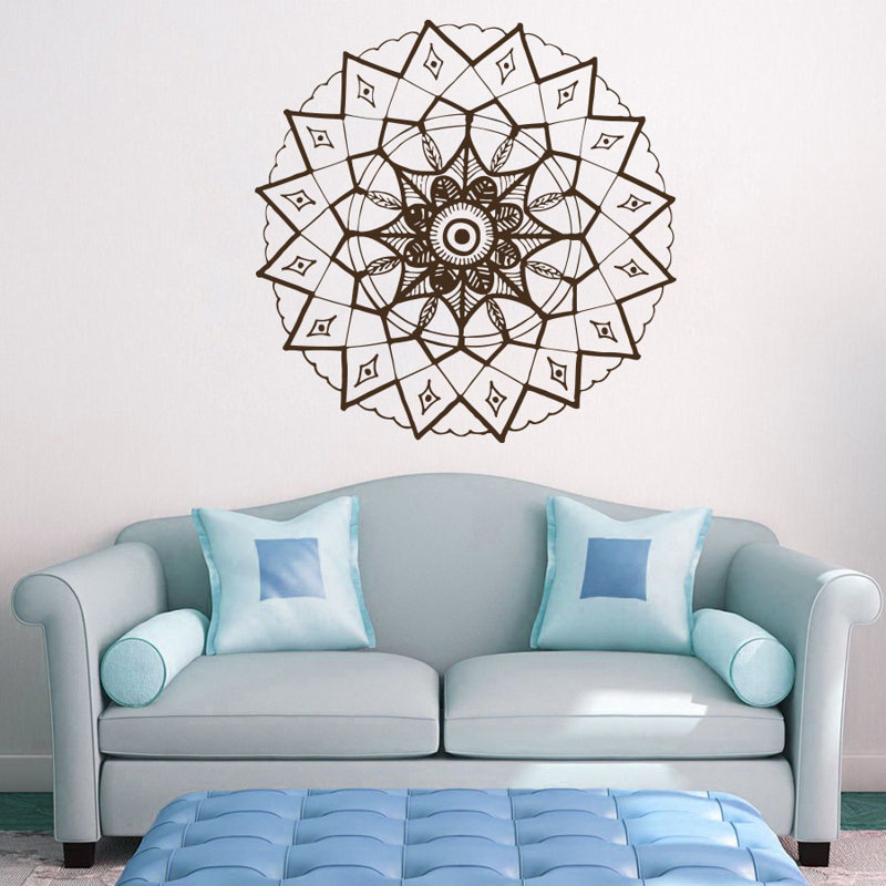 Adhésif décoratif mandala yoga, Brun, H 20 po x l 22 po