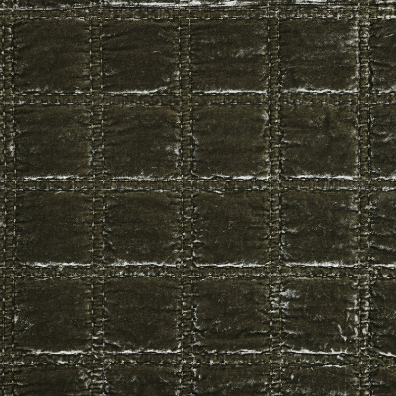 Stella Faux Silk Double Box Stitch Classic Chic Casual Modern Rustic Quilt Set, Fern Green