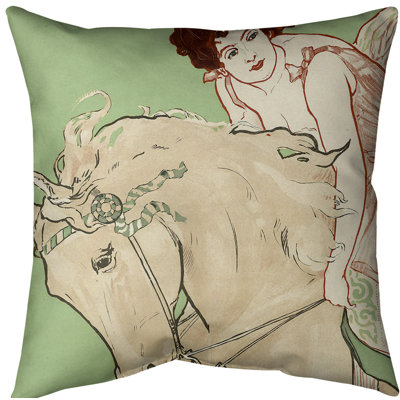 Housse de coussin décoratif pour affiche-fille cheval de cirque