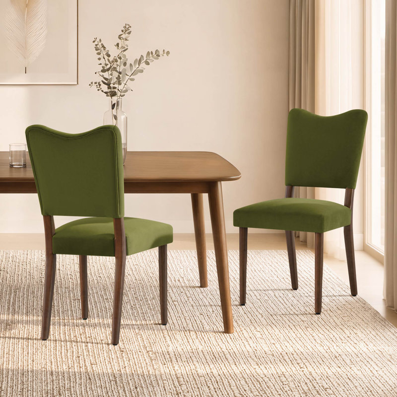 Chaises de salle à manger rembourrées, Vert