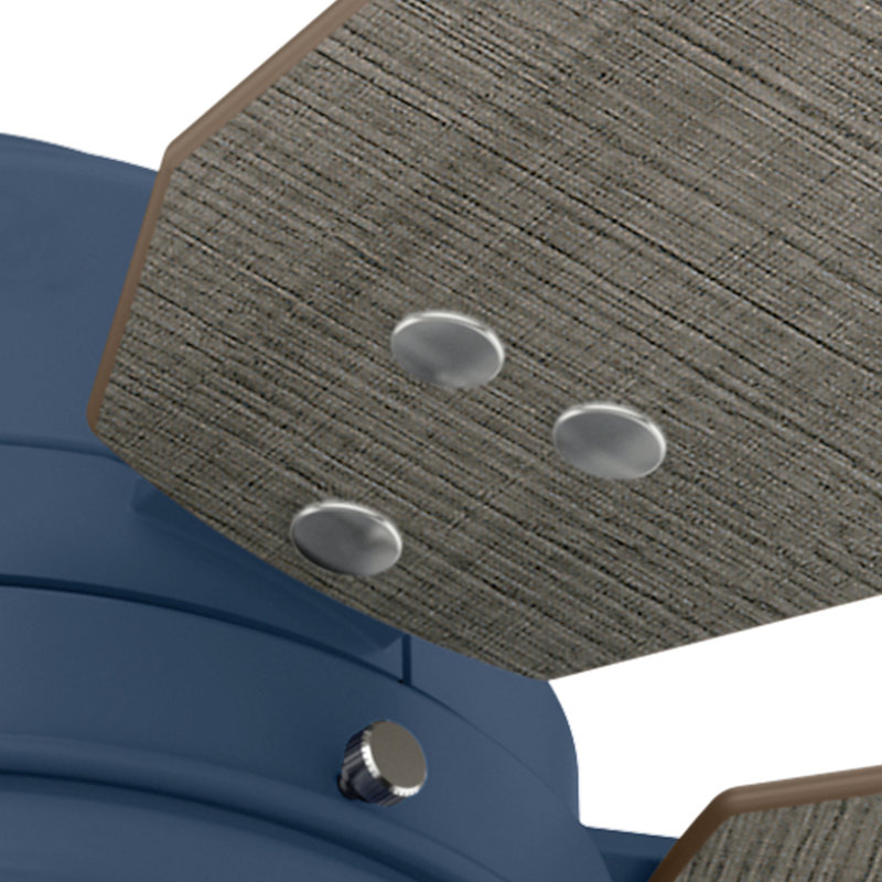 52" Indigo Blue Rustic Ceiling Fan with Light and Remote