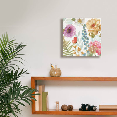 'Rainbow Seeds Flowers III' by Lisa Audit Canvas Wall Art