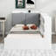 Lit plateforme simple en bois blanc avec tête de lit avec rangement, 2 tiroirs, tablettes pratiques pour le rangement dans la chambre à coucher