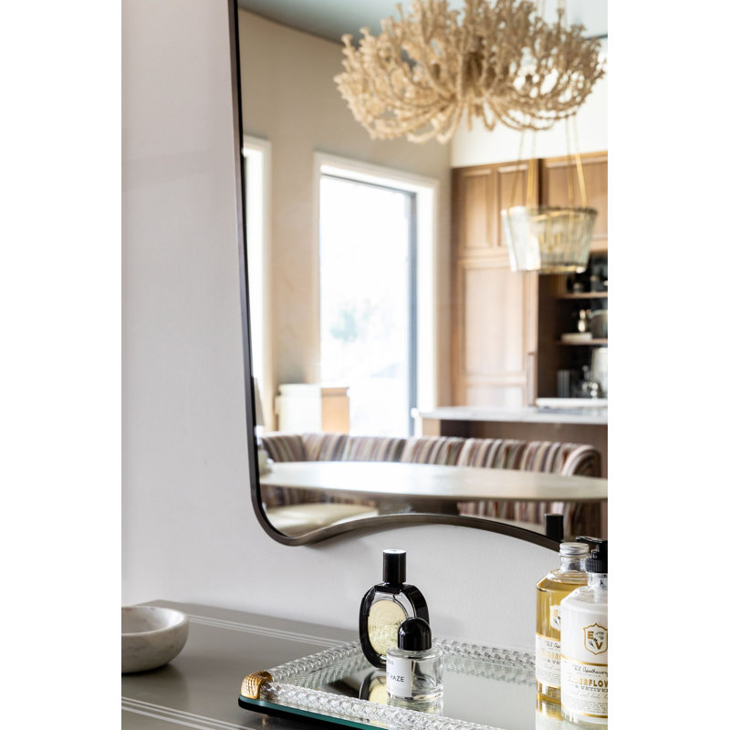 Iris Brass Framed Wall Mirror, 40" x 29"