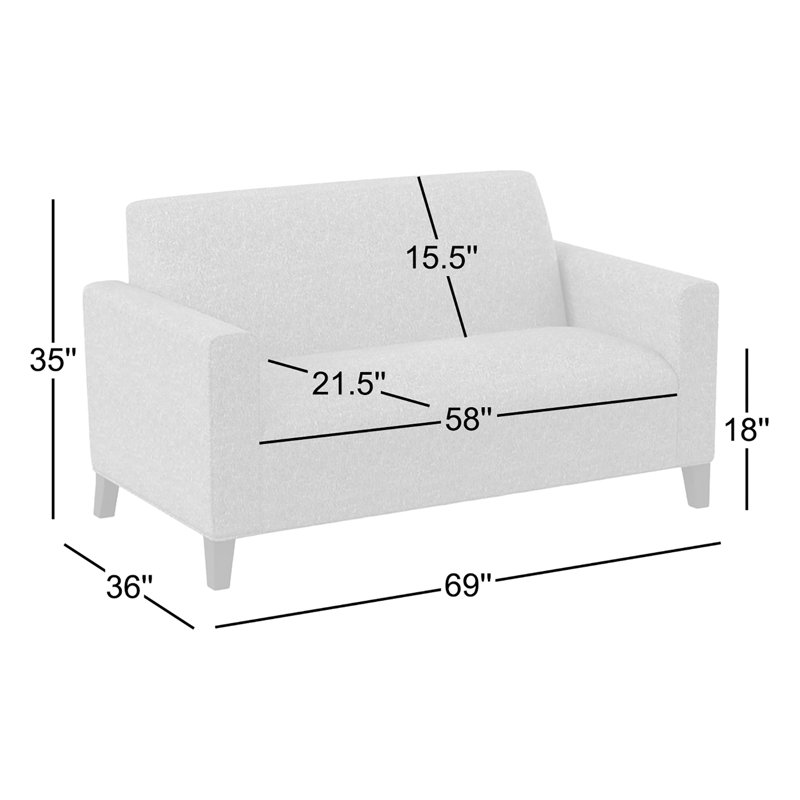 Kailum 69" Square Arm Sofa, Cardigan Coal Performance