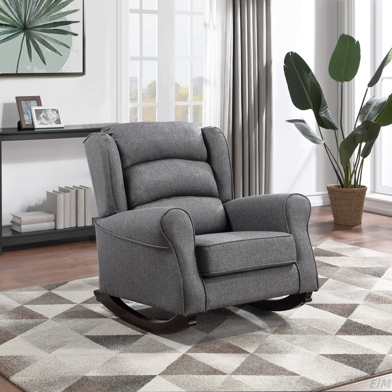 Fabien Grey Fabric Rocking Chair(Rocking Chair)