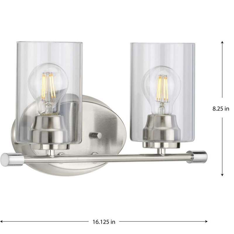 Éclairage pour meuble-lavabo à intensité variable Maksymilian, Nickel brossé