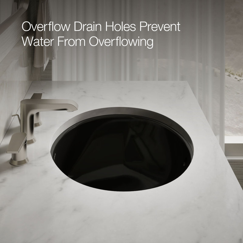 Caxton® Vitreous China Oval Undermount Bathroom Sink with Overflow, Black Black