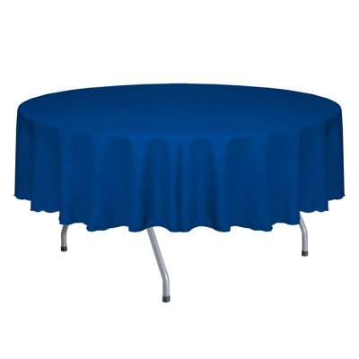 Ultimate Textile -3 Pack- Faux Burlap - Havana 84-Inch Round Tablecloth - Basket Weave, Navy Blue