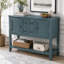 Console de rangement rétro avec quatre petits tiroirs et une tablette inférieure-141195370